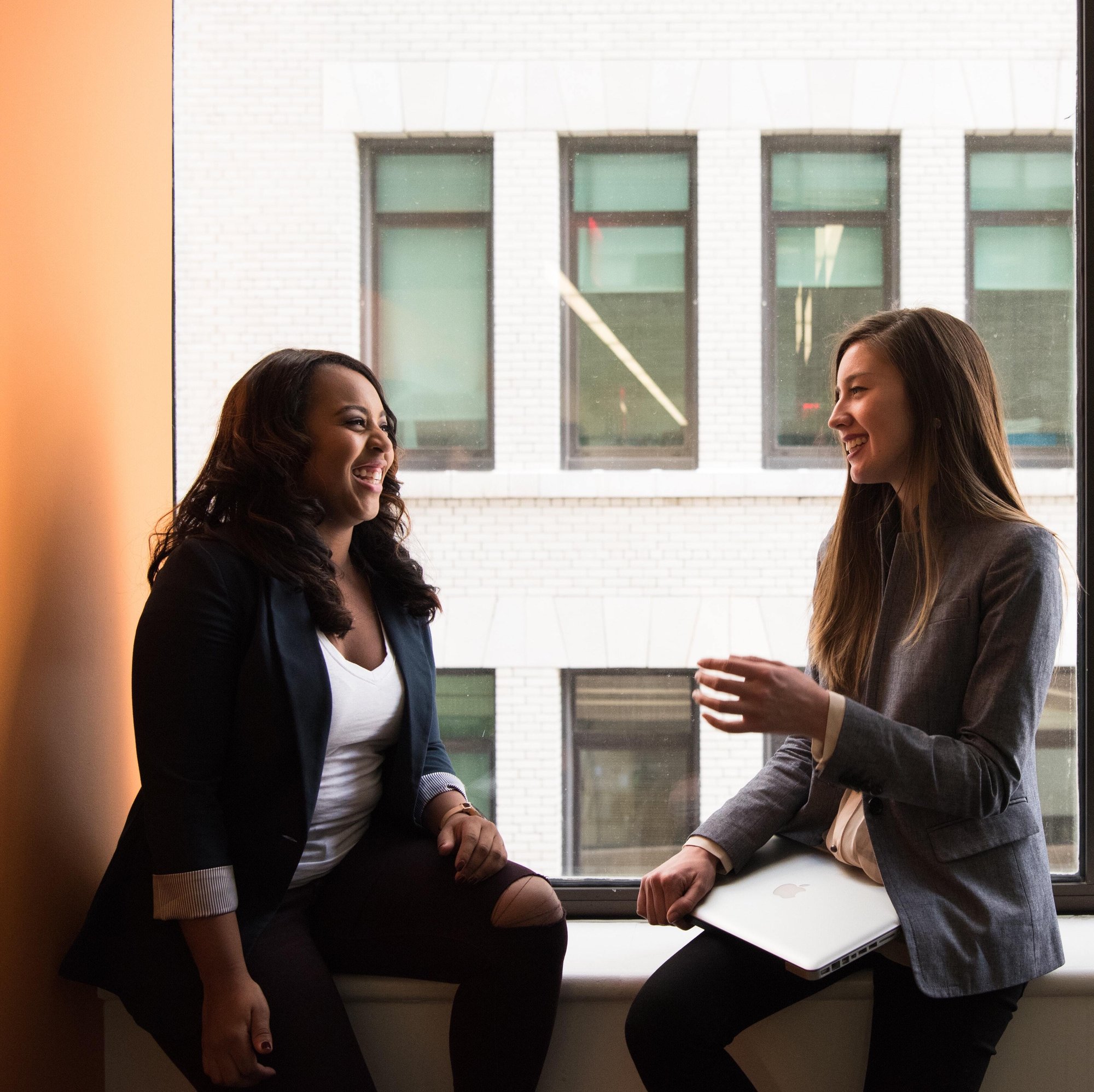 Two professional accountants talking.
