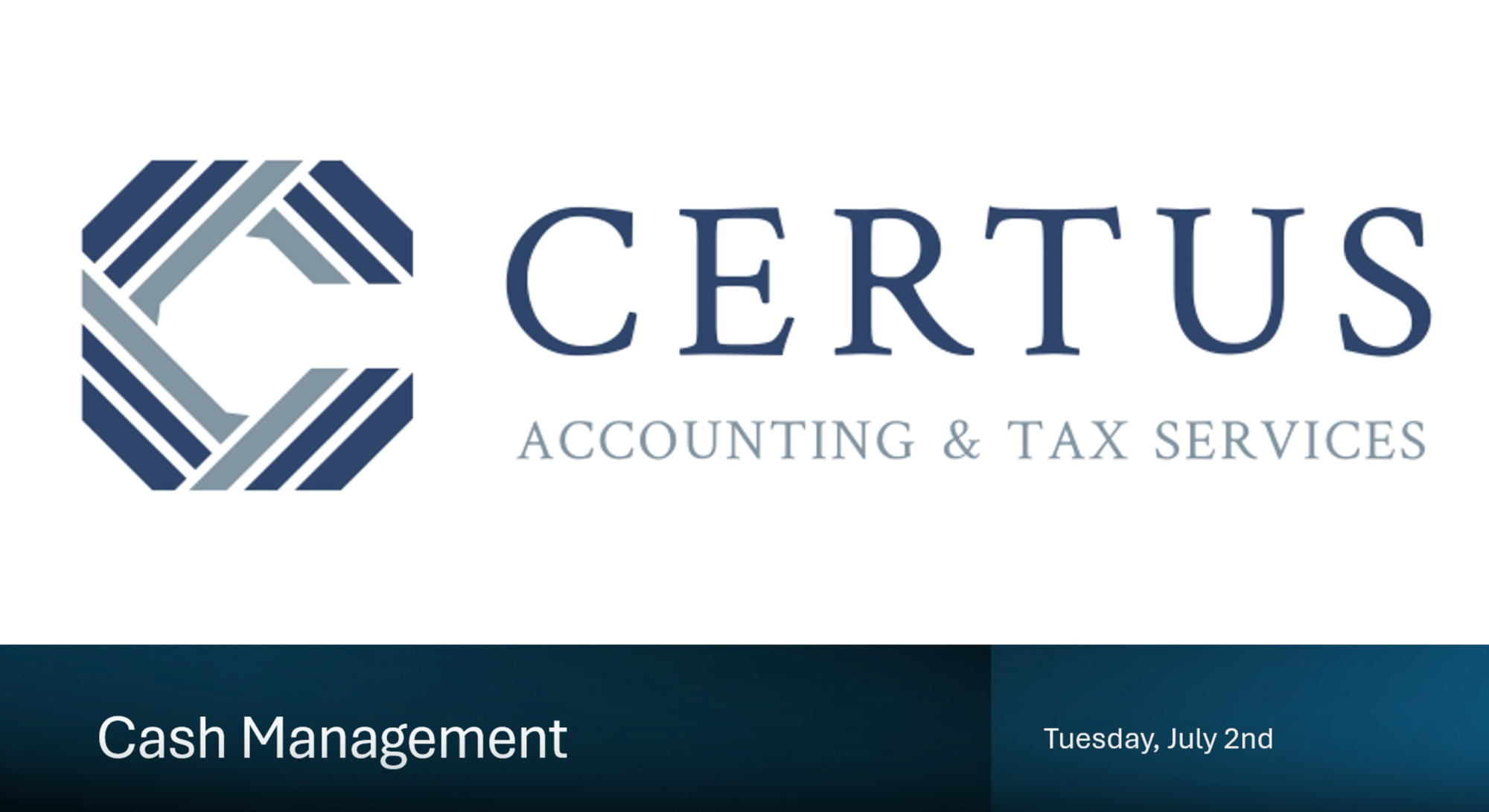 Cash Management Webinar Cover